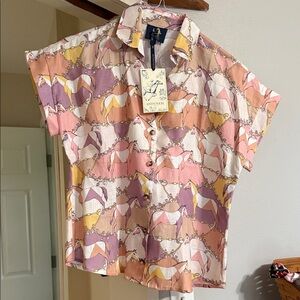 NWT Ronner linen horse top size large